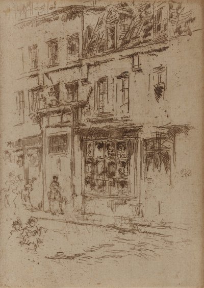 Petite Rue au Beurre，布鲁塞尔，1887年。 作者 詹姆斯·阿博特·麦克尼尔·惠斯勒
