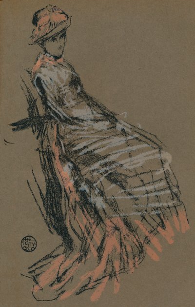 蜡笔肖像研究，19世纪，1903年 作者 詹姆斯·阿博特·麦克尼尔·惠斯勒