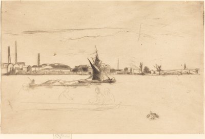 普莱斯的蜡烛厂，约1875年。 作者 詹姆斯·阿博特·麦克尼尔·惠斯勒