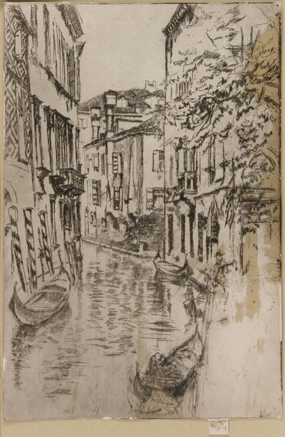 安静的运河，1879-1880。 作者 詹姆斯·阿博特·麦克尼尔·惠斯勒