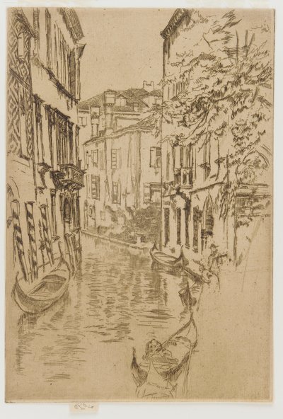 安静的运河，1879-1880。 作者 詹姆斯·阿博特·麦克尼尔·惠斯勒