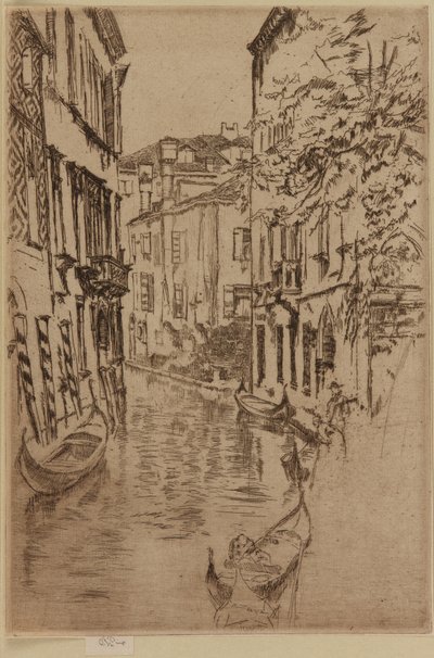 安静的运河，1879-1880。 作者 詹姆斯·阿博特·麦克尼尔·惠斯勒