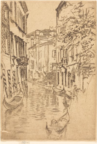 安静的运河，1880年。 作者 詹姆斯·阿博特·麦克尼尔·惠斯勒
