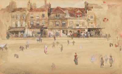 红与布朗-霍克顿，1885-1886。 作者 詹姆斯·阿博特·麦克尼尔·惠斯勒