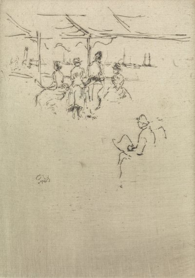 莱德·皮尔（Ryde Pier），来自1887年题为“海军评论”（The Naval Review）的十二幅版画 作者 詹姆斯·阿博特·麦克尼尔·惠斯勒