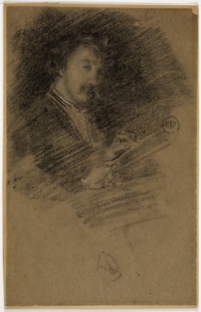 自画像，1871-73年 作者 詹姆斯·阿博特·麦克尼尔·惠斯勒