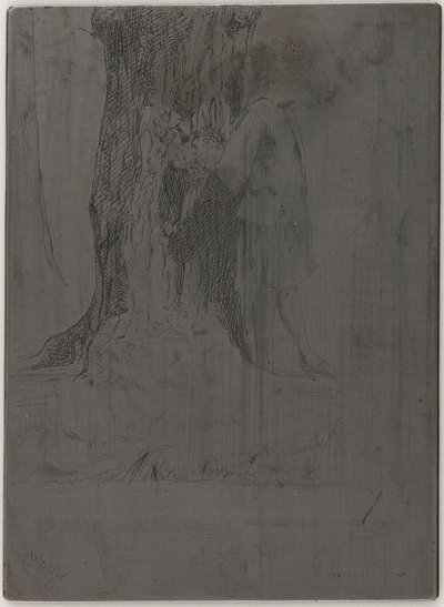 站在树下的西摩，1859年。 作者 詹姆斯·阿博特·麦克尼尔·惠斯勒
