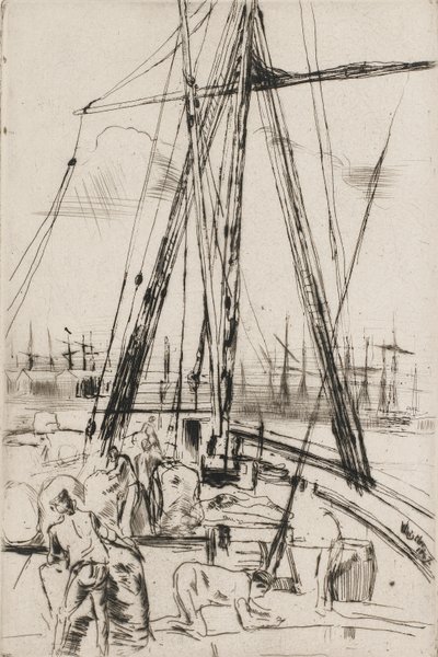 在利物浦的航运，1867年。 作者 詹姆斯·阿博特·麦克尼尔·惠斯勒