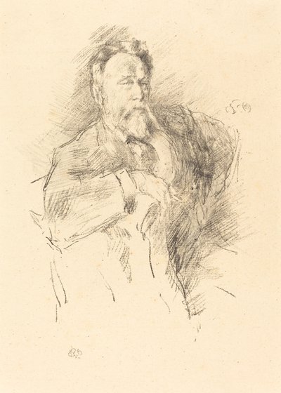 威廉-E.亨利的素描，1896年。 作者 詹姆斯·阿博特·麦克尼尔·惠斯勒