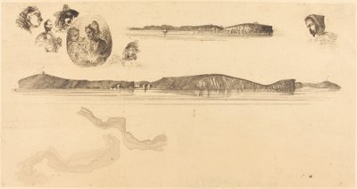 1854-1855年海岸测量图板上的素描。 作者 詹姆斯·阿博特·麦克尼尔·惠斯勒