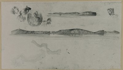 海岸测量板上的素描，1854年。 作者 詹姆斯·阿博特·麦克尼尔·惠斯勒