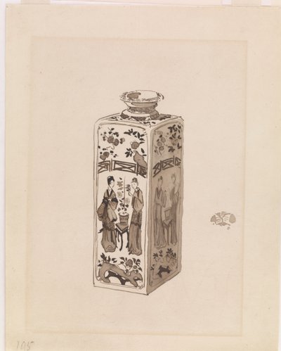 长颈方形罐子，1878年。 作者 詹姆斯·阿博特·麦克尼尔·惠斯勒
