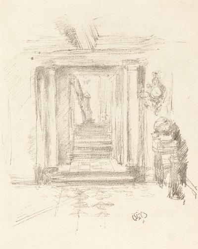 楼梯，1891年。 作者 詹姆斯·阿博特·麦克尼尔·惠斯勒