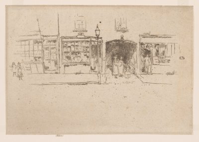 理发店，切尔西，约 1886-88 年（蚀刻版画；纸上墨水） 作者 詹姆斯·阿博特·麦克尼尔·惠斯勒