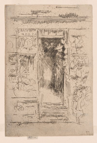 邦尼帽店》，约 1884-86 年（蚀刻版画；纸上墨水） 作者 詹姆斯·阿博特·麦克尼尔·惠斯勒
