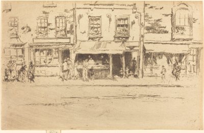 鱼店，繁忙的切尔西，1887年。 作者 詹姆斯·阿博特·麦克尼尔·惠斯勒