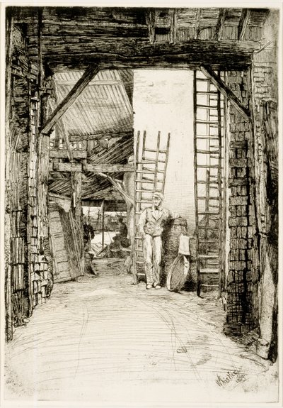 石灰燃烧器，1859年（蚀刻和干点） 作者 詹姆斯·阿博特·麦克尼尔·惠斯勒