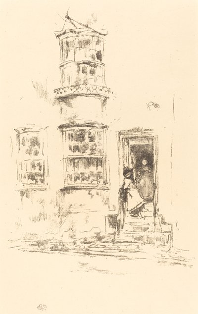 小台阶，莱姆雷吉斯，1895-1896。 作者 詹姆斯·阿博特·麦克尼尔·惠斯勒