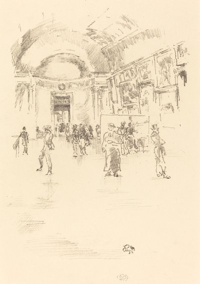 长廊，卢浮宫，1894年。 作者 詹姆斯·阿博特·麦克尼尔·惠斯勒