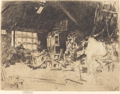 铁匠铺，约1880年。 作者 詹姆斯·阿博特·麦克尼尔·惠斯勒
