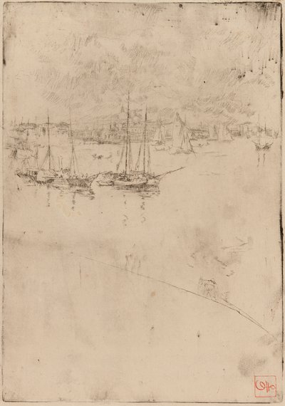 蒸汽船，威尼斯，1879-1880。 作者 詹姆斯·阿博特·麦克尼尔·惠斯勒