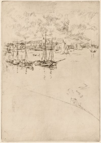 蒸汽船，威尼斯，1879年至1880年。 作者 詹姆斯·阿博特·麦克尼尔·惠斯勒