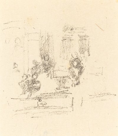 试验草图：一个室内，约1891年。 作者 詹姆斯·阿博特·麦克尼尔·惠斯勒