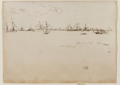 兵舰，1887年。 作者 詹姆斯·阿博特·麦克尼尔·惠斯勒