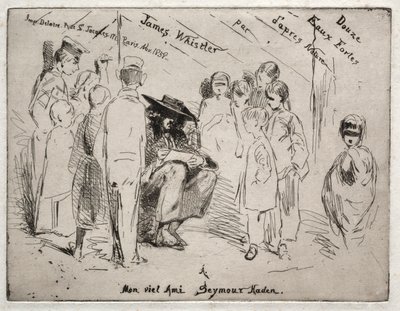 自然界的十二刻：标题页-Delauney Sketching，1858年。 作者 詹姆斯·阿博特·麦克尼尔·惠斯勒