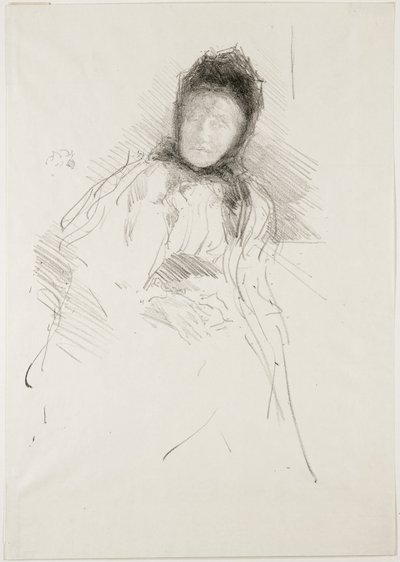 哈登夫人未完成的素描，1895年 作者 詹姆斯·阿博特·麦克尼尔·惠斯勒