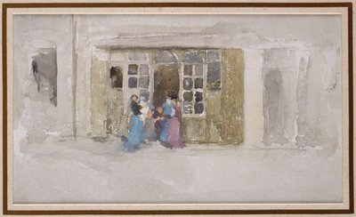 妇女和儿童在商店门口，约1888年 作者 詹姆斯·阿博特·麦克尼尔·惠斯勒