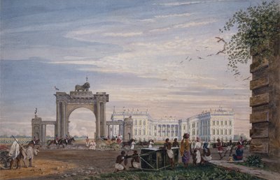 加尔各答政府大楼东景，约 1820 年（水彩画） 作者 詹姆斯·贝利·弗雷泽