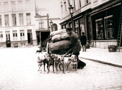 狗推车的人，安特卫普，1898年 作者 詹姆斯·巴特金