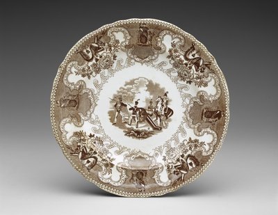 盘子，约1837-44年（转移印花的陶器 作者 詹姆斯·比奇（James Beech）