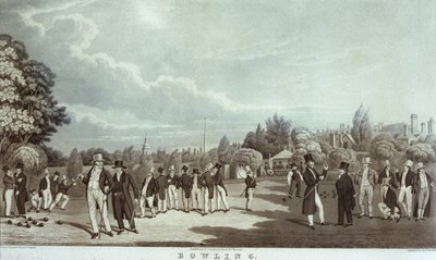 保龄球，由James Clements刻制（平版）。 作者 詹姆斯克莱门茨