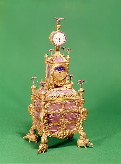 乔治三世音乐钟表台钟，c.1766（ormolu，银和玛瑙）（另见829810） 作者 詹姆斯·考克斯