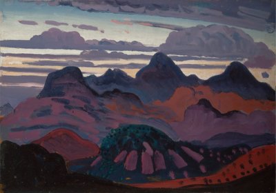 来自 Llan Ffestiniog 的 Moelwyns 山脉 作者 詹姆斯·迪克森·英尼斯