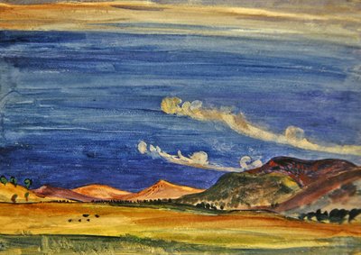 山中的雷声（纸上铅笔水彩画） 作者 詹姆斯·迪克森·英尼斯