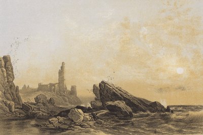 Dunure城堡（chromolitho） 作者 詹姆斯·杜菲尔德·哈丁