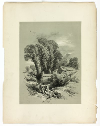 威尔士，W. Trefriw 行，选自《风景如画选集 作者 詹姆斯·杜菲尔德·哈丁