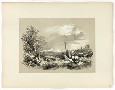 泰恩茅斯城堡，选自《风景如画选集 作者 詹姆斯·杜菲尔德·哈丁
