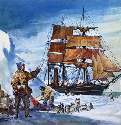 南极的 Terra Nova 号（纸上水粉画） 作者 詹姆斯·埃德温·麦康奈尔