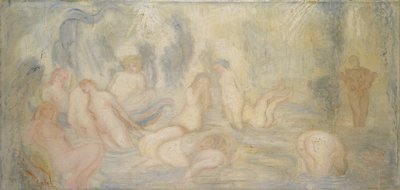 浴女（弯曲起伏的线条）1911 年（布面油画） 作者 詹姆斯·恩索尔