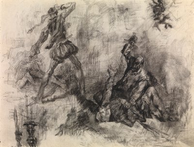 堂吉诃德（蜡笔和黑色粉笔画在纸上） 作者 詹姆斯·恩索尔