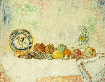 有水果的静物； Nature Morte aux 水果 作者 詹姆斯·恩索尔