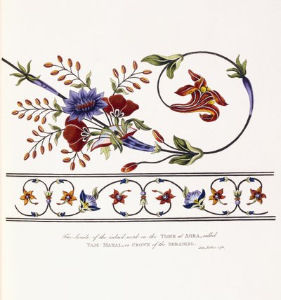 传真在阿格拉陵墓上镶嵌的作品，称为塔杰·玛哈尔（Taje-Mahal），或塞拉格里奥之冠 作者 James Forbes