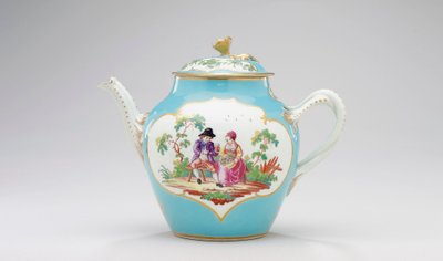 伍斯特茶壶和盖子，约1770年 作者 詹姆士吉尔斯