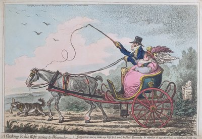 一个Cockney和他的妻子前往Wycombe，由Hannah Humphrey于1805年出版（手工彩色蚀刻与aquatint） 作者 詹姆斯·吉里