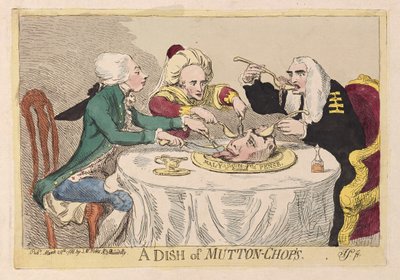酒吧羊肉串，酒吧。 1788年（手工彩色雕刻） 作者 James Gillray