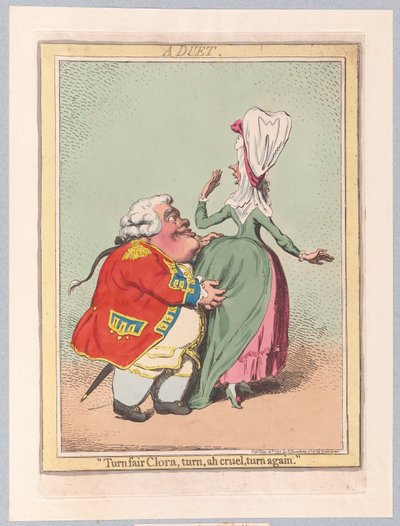 二重唱，酒吧。 1792年（手工彩色雕刻） 作者 James Gillray